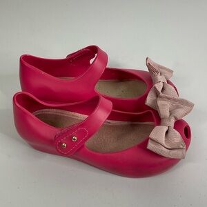 Mini‎ Melissa Pink Bow Top Shoes Toddler Size 9